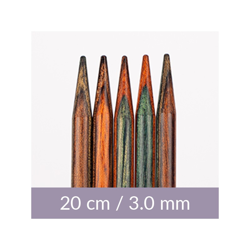 AIGUILLES DOUBLES POINTES Bouleau Coloré 3,0 mm