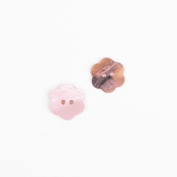 Bouton Nacre Fleur Rose Clair 15 mm