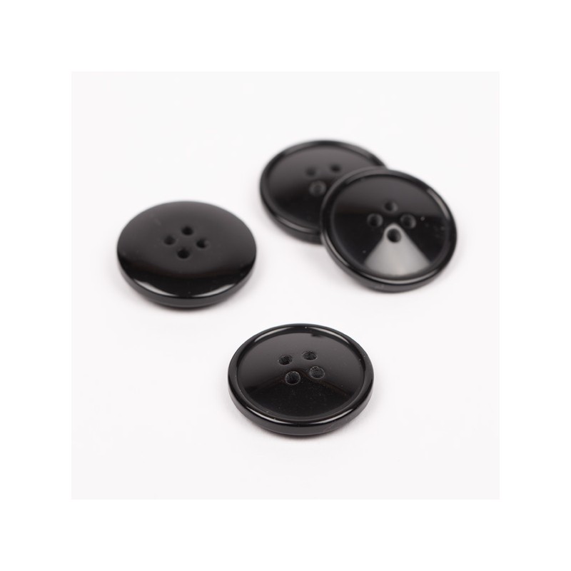 Bouton Imitation corne (noir) 20 mm