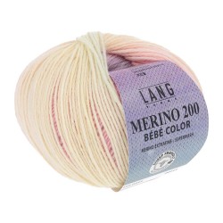 MERINO 200 BEBE COLOR 0354 Rose Bleu Jaune