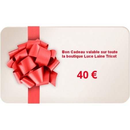 Bon Cadeau d'une valeur de 40€