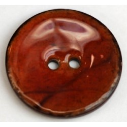 Bouton Coco Emaillé Orange 37 mm