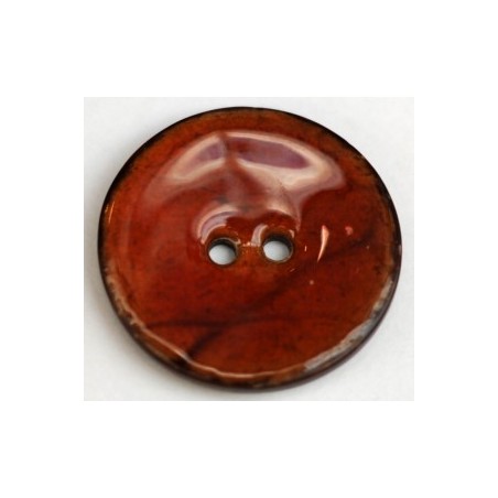 Bouton Coco Emaillé Orange 37 mm