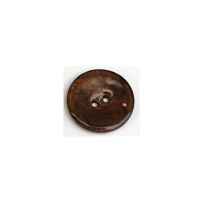 Bouton Coco Emaillé Brun 37 mm