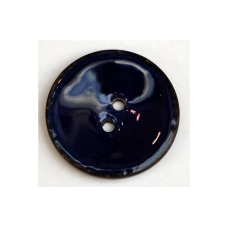 Bouton Coco Emaillé Bleu 37 mm