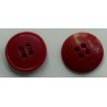 Bouton Rouge Brillant 4 trous 20 mm