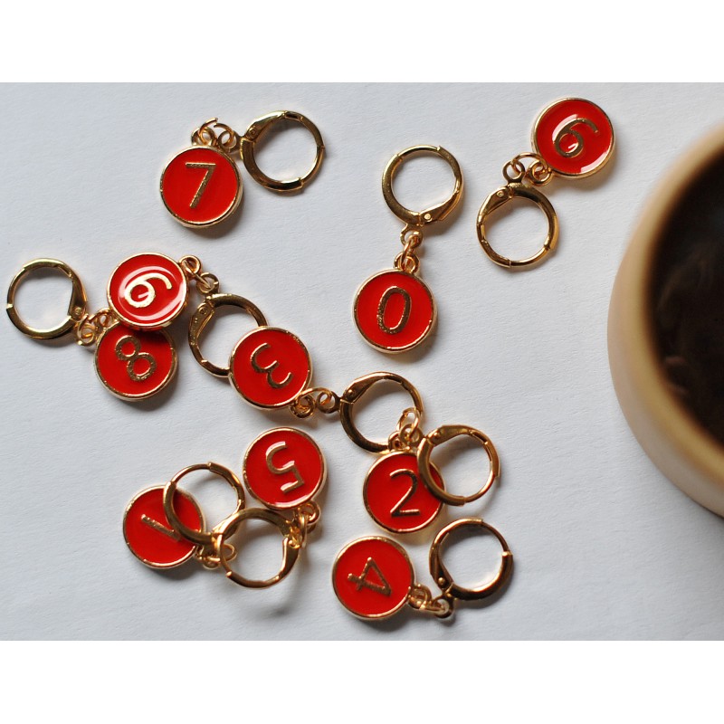 Anneaux Marqueurs Chiffres Rouges Avec Boite