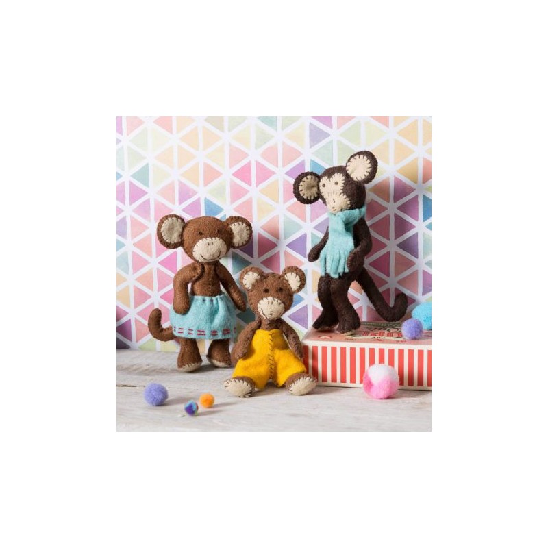 Kit Creatif En Feutrine - La Famille Singe