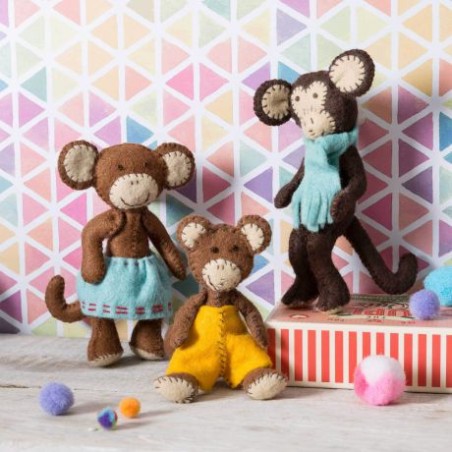 Kit Creatif En Feutrine - La Famille Singe