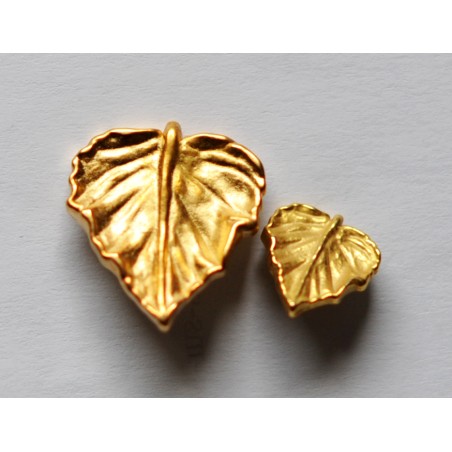 Bouton Feuille dorée 25 mm (Grande)