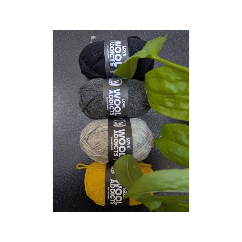 KIT FOULARD LOVE Gris Jaune