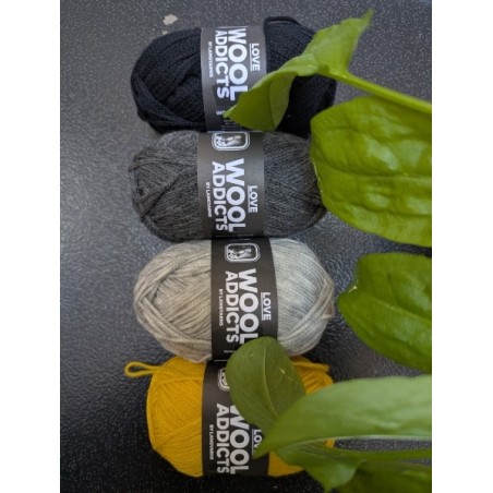 KIT FOULARD LOVE Gris Jaune