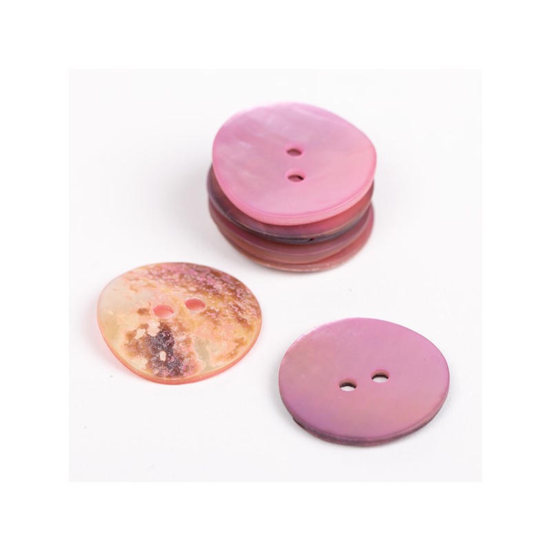 Bouton Rond Rose 20 mm